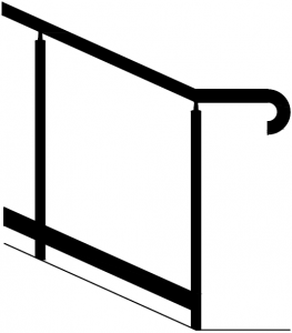 Handrail; Free-Standing with Kerb Rail